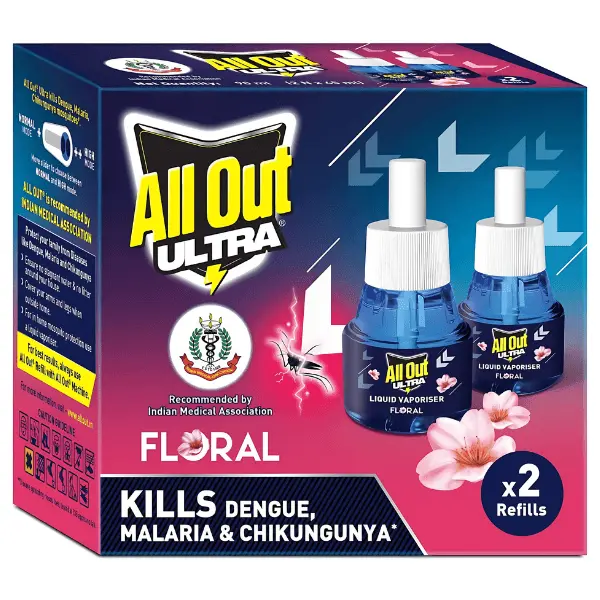 All Out Ultra Floral Liquid Vaporiser - Long-Lasting Freshness